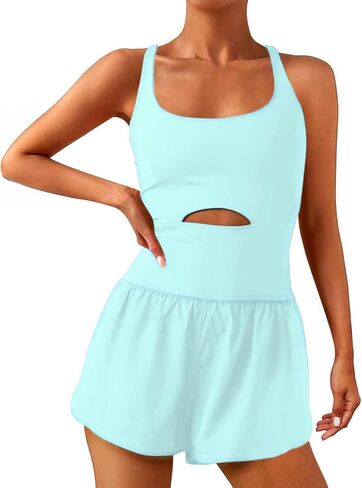 Workout Onesie Romper Jumpsuits for Women, Sleamless Athletic Gym Yoga Work Out Bodycon One Piece Jumpsuit in Kuwait