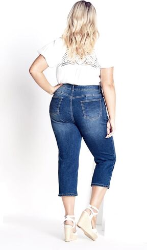 Avenue Women's Plus Size Denim Capri Slit in Saudi Arabia