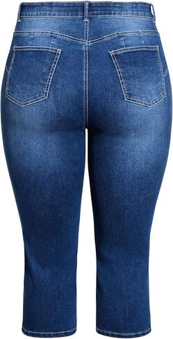 Avenue Women's Plus Size Denim Capri Slit in Saudi Arabia