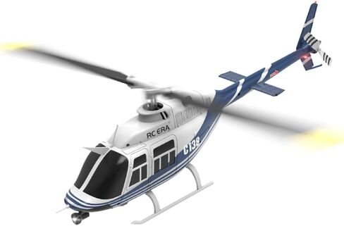 RC ERA C138 1/30 Scale 206 Helicopter for Adult, 2.4G 6CH No Aileron Helicopter with Altitude Hold and Optical Flow Positioning, 4 Batteries (RTF Version/Red&Black&White) in Saudi Arabia