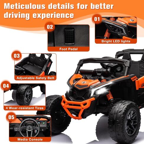 ارتفع 24 فولت على الألعاب-UTV الكهربائي للأطفال ، ومقعدين عن بعد التحكم عن بعد ، و 4 Wheeler رباعي على الطرق in Kuwait