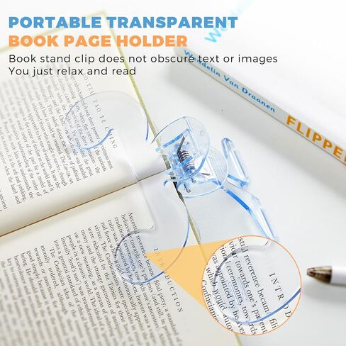 ZZWS Book Page Absolds for Reading ، Clip Book Clip الشفافة - مرجعية للكتاب 12 درجة ، إكسسوارات القراءة مريحة لتدريس وإصلاح المخطوطات ، مناسبة لكاتب المعلم الأزرق in Kuwait