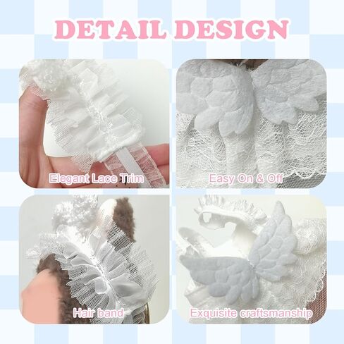 ملابس متوافقة مع دمية Labubu ، مجموعة ملابس Labubu - فستان وردي + عقال القوس + حقيبة كتف بيضاء لدمع لابوبو ، إكسسوارات أنيقة لدمية لابو 17 سم ، لا دمية (حلم كاميليا الوردي) in Kuwait