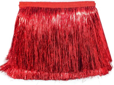 Fqtanju 8 "Wide Tinsel Fringe Tinsel Lace Trim Tinsel Garland Diy Diy Dance Dance Costume Theruming Fring in Saudi Arabia