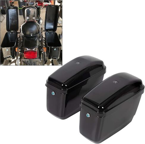 KUAFU Universal Motorcycle Hard Saddlebag Trunk W/Lights W/Locks Compatible with Honda Yamaha Harley Suzuki Kawasaki Motorcycle in Saudi Arabia