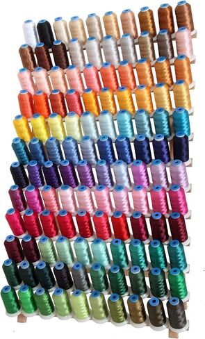 ThreadArt 120 X-Large Cones Polyester Machine Machine Set | 1000M Cones 40WT تشمل الأسود والأبيض | للأخ Babylock Janome Singer Husqvarna Bernina Machines | 120 ألوان جميلة in Kuwait
