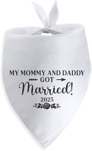 تزوجت أمي وأبي 2025 الكلاب Bandana Bridal Dearm هدايا المشاركة هدية للكلاب الكبيرة الكبيرة الكلاب الصغيرة الزفاف صورة Prop Pet Accessories in Kuwait