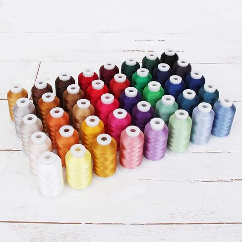 ThreadArt 120 X-Large Cones Polyester Machine Machine Set | 1000M Cones 40WT تشمل الأسود والأبيض | للأخ Babylock Janome Singer Husqvarna Bernina Machines | 120 ألوان جميلة in Kuwait