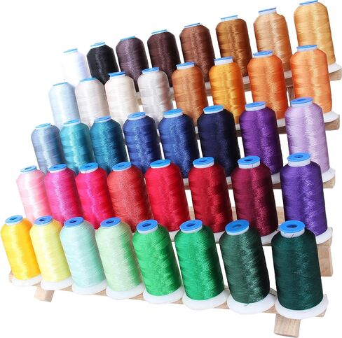 ThreadArt 120 X-Large Cones Polyester Machine Machine Set | 1000M Cones 40WT تشمل الأسود والأبيض | للأخ Babylock Janome Singer Husqvarna Bernina Machines | 120 ألوان جميلة in Kuwait