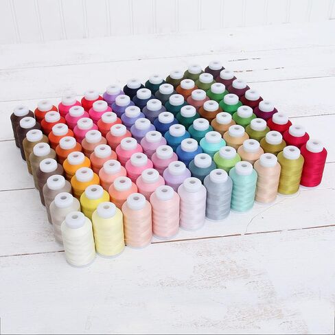 ThreadArt 120 X-Large Cones Polyester Machine Machine Set | 1000M Cones 40WT تشمل الأسود والأبيض | للأخ Babylock Janome Singer Husqvarna Bernina Machines | 120 ألوان جميلة in Kuwait