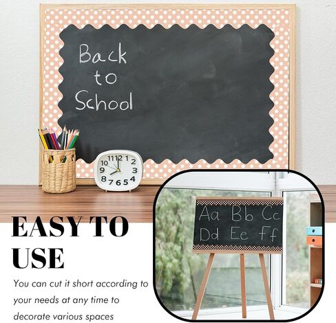 100ft 2 Roll Black and White Bulletin Border School Bulletin Decorations Board Boarders Boorders Trim Retcalloped Trim for School School Home Office Decor in Kuwait