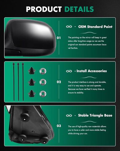 SCITOO Driver Left Door Mirror for 1999-2006 for Chevy Silverado Suburban Tahoe for GMC Sierra Yukon Manual Adjusted Folding Side Mirror (1999-2000 New Body Style 2007 Classic) in Kuwait