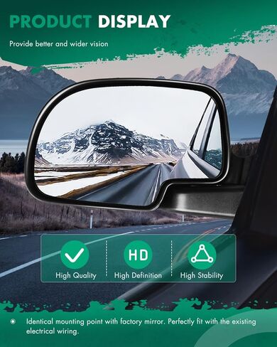 SCITOO Driver Left Door Mirror for 1999-2006 for Chevy Silverado Suburban Tahoe for GMC Sierra Yukon Manual Adjusted Folding Side Mirror (1999-2000 New Body Style 2007 Classic) in Kuwait