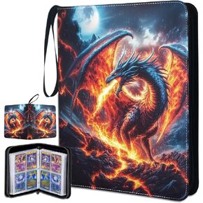 Trading Card Binder 4 pocket for Game Cards, Card Binder 400 Pockets, 50-page Trading Card Holder Holds 400 Cards, Portable Collection Card Album for Boys and Girls