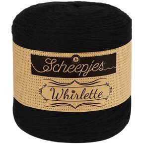 Scheepjes Whirlette Yarn (851 - Liquorice) | Luxurious Cotton-Acrylic Blend, 445 m, Machine Washable | Perfect for Knitting & Crocheting