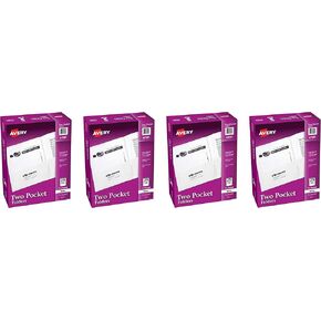 Two-Pocket Folder, 40-Sheet Capacity, 11 x 8.5, White, 25/Box, Sold as 4 Pack