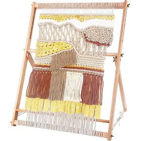 Weaving Loom, 23.6" H x 18.5" W Weaving Loom for Adults, Looms for Weaving, Weaving Frame Loom for Beginner Tapestry Loom Wooden Weaving Looms Creative DIY Weaving Art for Kids