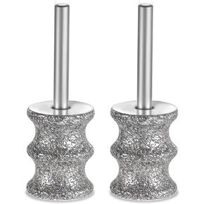 2pcs Diamond Rotary Nail Grinder Bits,2.35 mm Handles Double Dog Nail Bit, Durable Diamond Bit, Grinding Tool for 1/8 In Handle Dogs and Pet Nails Trimming,Silver