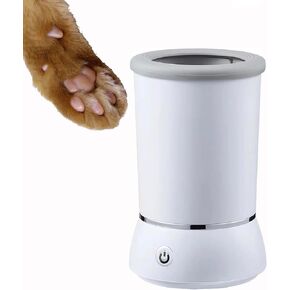 Electric Dog Paw Cleaner, Rechargeable Dog Paw Washer, Automatic Dog Paw Cleaner Cup, Puppy Paw Cleaner, Massager, White Foot Washing Cup