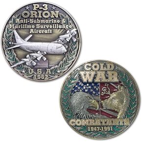 P-3 Orion Anti Submarine Maritime Surveillance USA vs USSR Cold War Combatants Challenge Coin