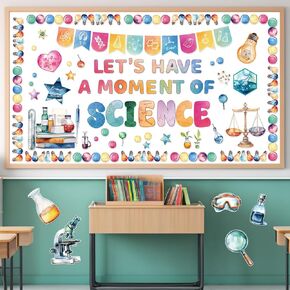 Fancy Land Science Bulletin Board Set for Classroom Decorations Scientific Cutouts for Back to School Chalkboard Home Office Lab Wall Door Decor 89Pcs