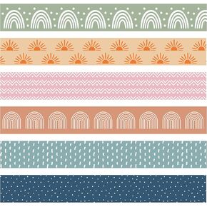 89.57 Ft Bulletin Board Borders 78 Pcs Colorful Boho Border Stickers Rainbow Dot Classroom Bulletin Board Decorations for School Classroom Wall Chalkboard Desk Office Party Decoration