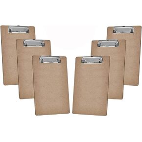 Acrimet Clipboard Letter Size A4 (13" x 9 1/16") Low Profile Clip (Hardboard) (6 Pack)