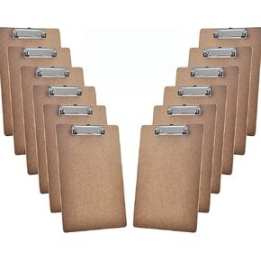 Acrimet Clipboard Letter Size A4 (13" x 9 1/16") Low Profile Clip (Hardboard) (12 Pack)
