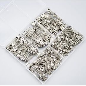 380 Pack Safety Pins Assorted - Small Safety Pins Bulk, Nickel Plated Steel Large, 5 Different Sizes Safety Pin for Clothes, Sewing, Fixing, Crafts, Classification