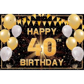 50th Birthday Decorations for Men & Women - Extra Large 6ft Backdrop Banner (70x47 Inch) Black Gold, Over The Hill Party Supplies for Indoor/Outdoor Use, 50 & Fabulous, Happy 50th Birthday Banner
