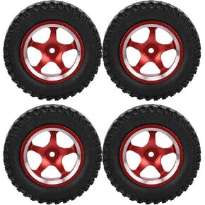 4Pcs RC Wheels and Tires On Off Road Rubber Tires Replacement for MN86 1/12 RC Car Touring Wheels