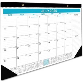 التقويم المكتبي 2025-2026 ، تقويم أكاديمي 18 شهرًا ، 2025 - ديسمبر 2026 ، 17 "× 12" تقويم سطح المكتب مع تاريخ جوليان ، حماة ركن ، ورق سميك لمكتب المنزل