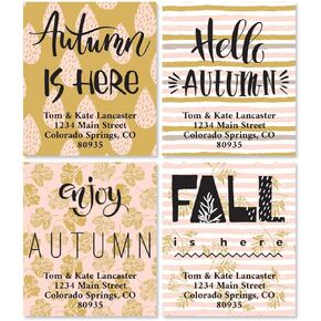 Colorful Images Sunflower & Ferns Personalized Classic Return Address Labels - Set of 240 (4 Designs), Self-Adhesive, Flat-Sheet Select Labels