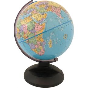 New Castle 9" Diameter Globe, USA Cartography with Mountain Relief, Sturdy Black Plastic Base and Blue Ocean Globe Ball. The New Castle globe is lightweight and durable. Standing 12″ tall this blue ocean globe is a great tool for high school and college s