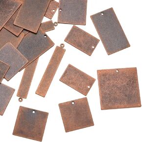 ROSENORTH Jewelry Stamping Kit – 30 Antique Copper Brass Blanks in 5 Shapes with Earring Hooks, Backs & Jump Rings for DIY Earrings & Necklaces (84 PCS)