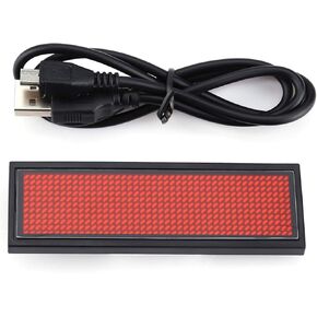 اسم LED علامة USB برمجة رقمية العرض الرقمي 3.66x1.18inch لوحة شارة الاسم القابلة لإعادة الشحن للفندق Nightclub Hotel