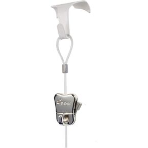 STAS white Moulding Hook + Perlon Cord with Loop 59" + Zipper Hook