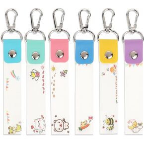 6 Pcs Personalized Name Tag Hooks for Kids Child ID Tags Backpack Name Tag Daycare Name Label Hooks for Backpacks Water Bottle (Cute Style)