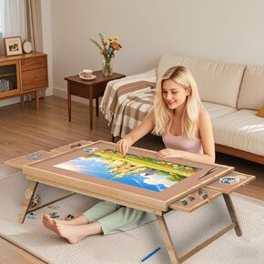 Diamond Painting Table, 34.3"x 26.5" Drawing Desk for Diamond Art, Foldable Diamond Paintings Work Station with 4 Drawers and Cover, Drafting Table for Drawing, Sketching, Animation