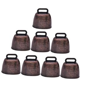 Popetpop 8pcs حلي طوق الماشية النحاسية من Popetpop لحيوانات المزرعة تصميمات عتيقة الرنين لأبقار الأغنام وزينة الحيوانات الأليفة