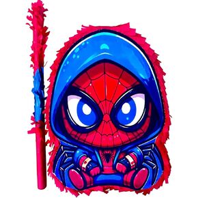 Piñata de araña ninja para cumpleaños y fiestas con tematica divertida de superheroes en forma de tambor e imagen full hd para niños y decoracion