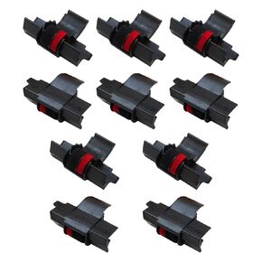 Upgraded 10 Pack Replacement Fit for IR40T IR-40T CP13 MP-12D Calculator Ink Roller Printer Ribbons use Fit for Canon Sharp EL-1750V, EL-1801V and More(Black/red, Individually Sealed) NEW