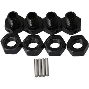 BQLZR Black EA1015 Aluminum Alloy 17mm Wheel Hex Hub Mount Drive Hex with Pins for JLB RC1:10 Golden Cheetah Largefoot Car Pack of 4