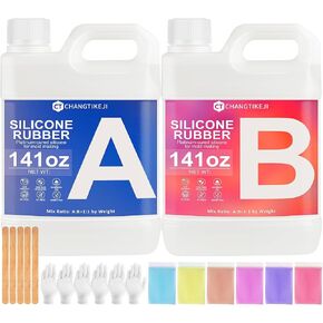 Silicone Mold Making Kit, 38.8oz 10A Elastic Liquid Silica Gel for Casting Resin molds and Candle & Soap Mold,Fast Cure Translucent Platinum Silicone Rubber