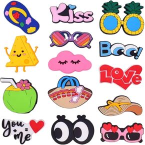 Charms for Bogg Bag, Hawaiian Tropical Theme Summer Beach Bag Charms, Cute Bag Accessories Decoration Kits for Simply Southern Rubber Tote Bag Handbag Women Girls