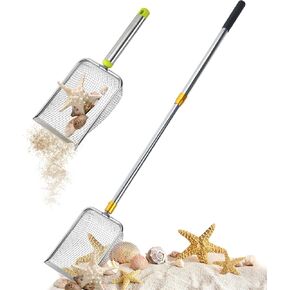 MARFOREVER 2 Pcs Shark Tooth Sifter Sand Sifter for The Beach, Sifter Sand Scoop Shell Scooper Beach Shovel Tools for Picking up Shells Rock Hunting