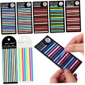NUOBESTY 8Packs Highlighter Tape Sticky Book Tabs for Annotating Books Transparent Fluorescent Page Markers Non Permanent Adhesive Strips for Easy Removal for Office and School