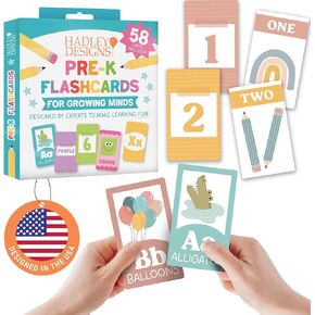 Learning Flash Cards for Toddlers 1-3 - Alphabet Flash Cards for Toddlers 1-3, Number and Letter Flashcards for Kindergarten, Toddler Learning Activities, 58 Boho Flashcards for Kids
