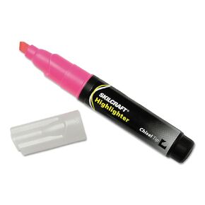 AbilityOne - 7520004607598 - Large Fluorescent Highlighter - Pink Ink - 12 units