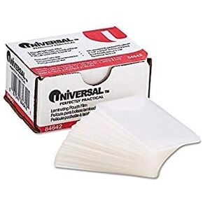 Universal UNV84642 100 per Box Clear Laminating Pouches, 2 1/4-Inch x 3 3/4-Inch - Pack-4